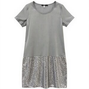 Kensie long sequined grey top size medium